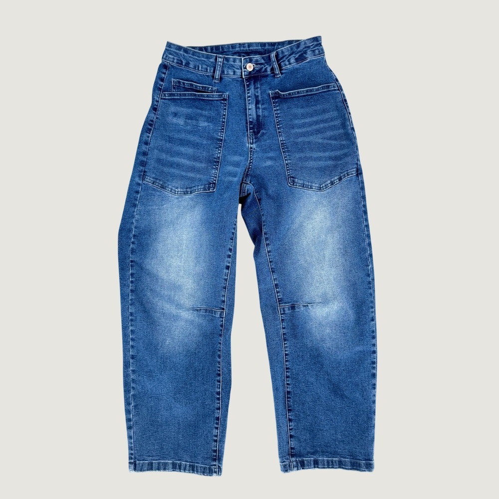 Utility Carpenter Jeans Womens 8 Blue‎ High Waist Wide Leg Streetwear Gorpcore